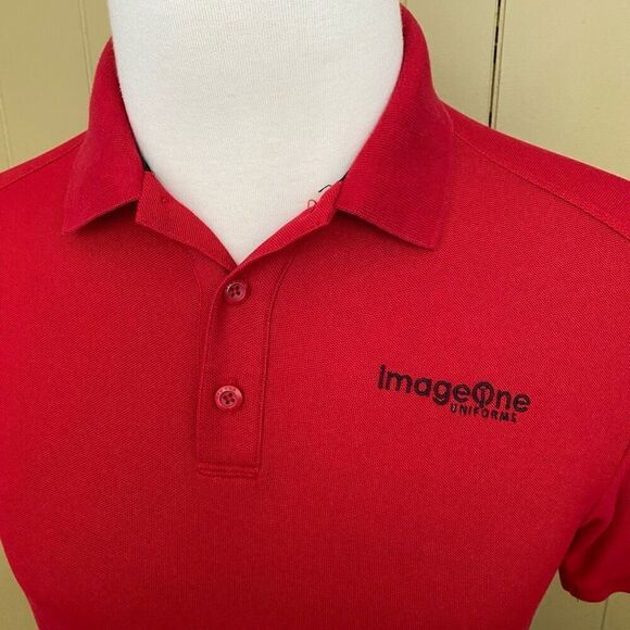 New Era men M 3 button short sleeve polo red - Picture 2 of 9